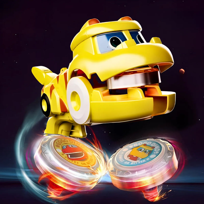 Beyblade + 2 Lançadores Dinossauro Amarelo