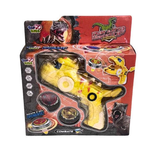 Beyblade + 2 Lançadores Dinossauro Amarelo