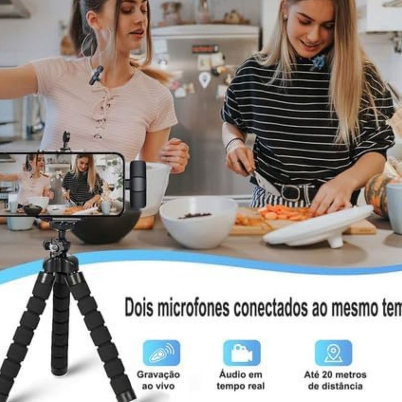 Microfone Lapela Sem Fio Compatível Android Usb C Type C