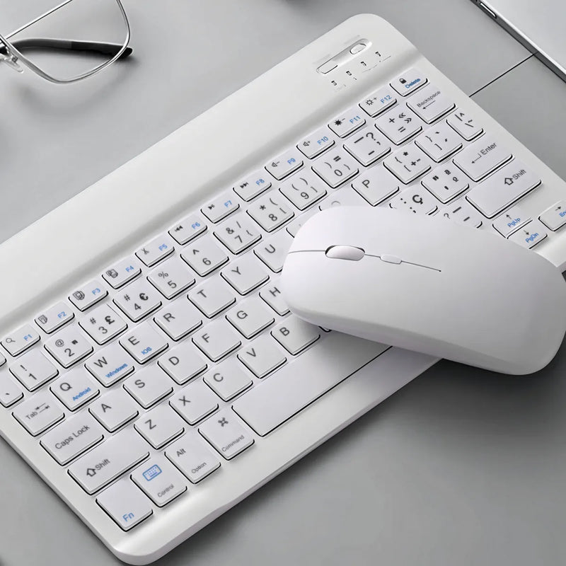 Teclado Sem Fio Bluetooth Recarregável Com Mouse